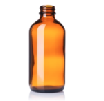 16 oz Amber Glass Boston Round Bottle